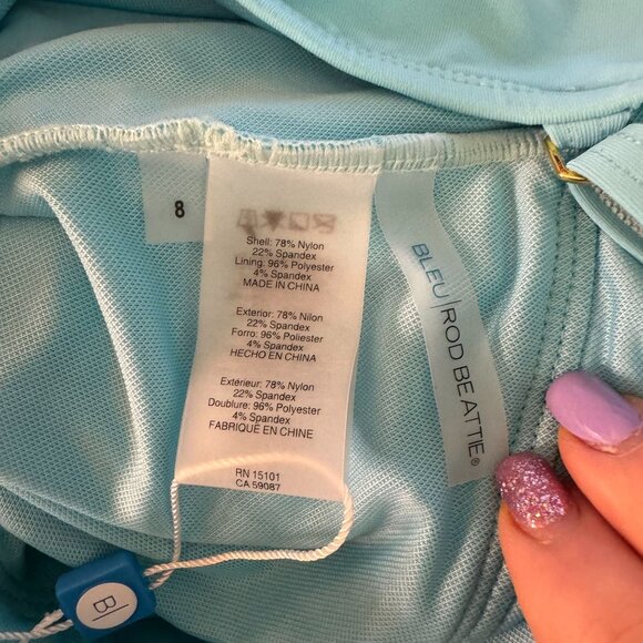 Bleu Rod Beattie Around The‎ Block Asymmetrical One Piece Sz 8 - Picture 7 of 9